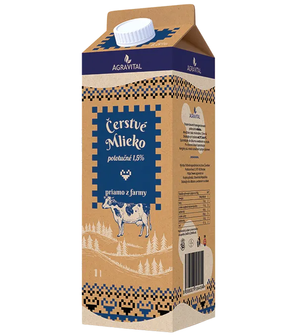 Polotučné mlieko 1 liter / 1,5 % Čerstvé